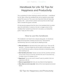 Handbook for Life: 52 Tips for Happiness and Productivity