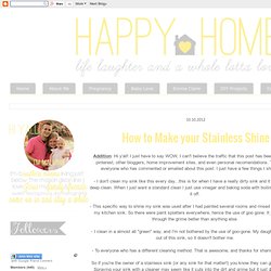 Happy Home: How to Make your Stainless Shine
