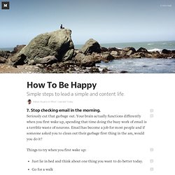 How To Be Happy — What I Learned Today