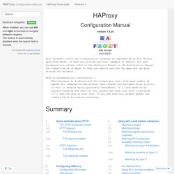 HAProxy version 1.4.26 - Configuration Manual