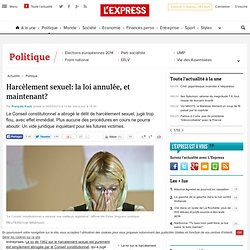 [French] Harcèlement sexuel: la loi annulée, et maintenant?