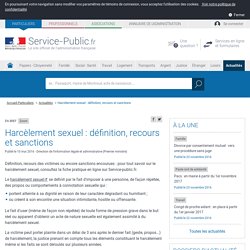 Zoom -Harcèlement sexuel : définition, recours et sanctions