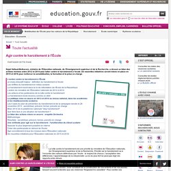 Agir contre le harcèlement à l'École