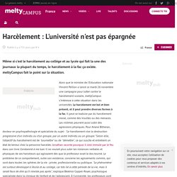 Harcèlement : L'université n'est pas épargnée