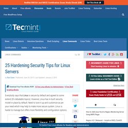 25 Hardening Security Tips for Linux Servers