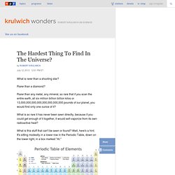The Hardest Thing To Find In The Universe? : Krulwich Wonders...