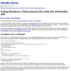 Using Hardware Token-based 2FA with the WebAuthn API - Mozilla Hacks - the Web developer blog