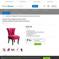 Amelie Chair Magenta Pink Velvet Hardwood/Birchwood Home Furniture