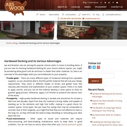 Hardwood Decking and Its Various Advantages - ABS Wood