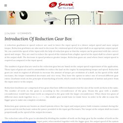 Introduction Of Reduction Gear Box