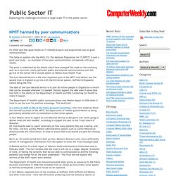 NPfIT harmed by poor communications - Public Sector IT Projects