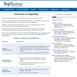 Harmful Chemicals In Cigarettes