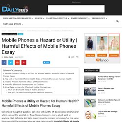 Harmful Effects of Mobile Phones Essay