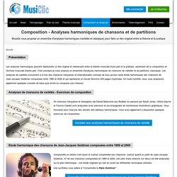 Analyses harmoniques de chansons et de partitions - Composition et écriture musicale