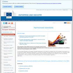 Harmonised standards - European standards - Enterprise and Industry