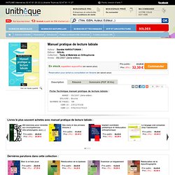 Manuel pratique de lecture labiale , Solal, Tests et Matériels en Orthophonie: Unitheque.com : Danièle HAROUTUNIAN: 9782353270323 Livre