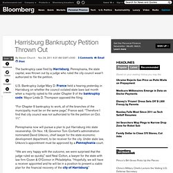 Harrisburg Bankruptcy Petition Thrown Out