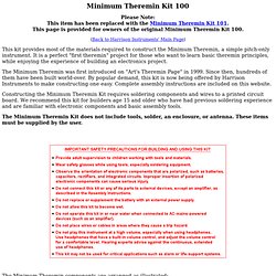 Minimum Theremin Kit Description