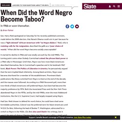How old was Harry Reid when the word Negro became taboo?