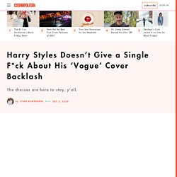 Harry Styles Doesn't Care About 'Vogue' Cover Dress Backlash