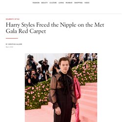 Harry Styles Freed the Nipple on the Met Gala Red Carpet in Gucci