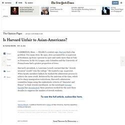 Is Harvard Unfair to Asian-Americans?
