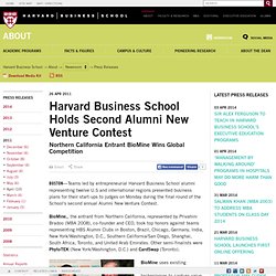 Harvard Business School Holds Second Alumni New Venture Contest