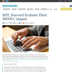 MIT, Harvard Evaluate Their MOOCs' Impact