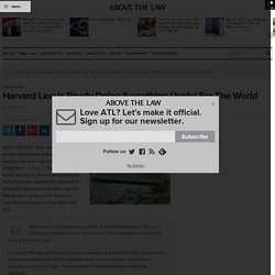 Harvard Law Is Finally Doing Something Useful For The World