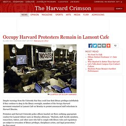 Occupy Harvard Protesters Remain in Lamont Cafe