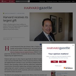 Harvard receives its largest gift