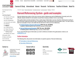Harvard Referencing System - guide and examples