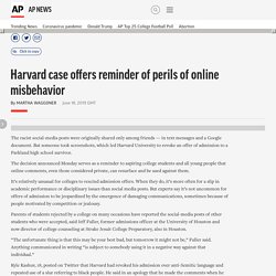 Harvard case offers reminder of perils of online misbehavior