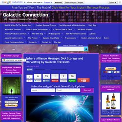 Sphere Alliance Message: DNA Storage and Harvesting by Galactic Travelers
