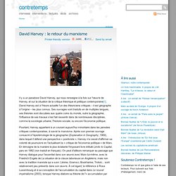 David Harvey : le retour du marxisme