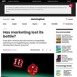 Has marketing lost its bottle?