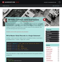 Blog - Writable Common Table Expressions