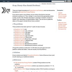H-99: Ninety-Nine Haskell Problems