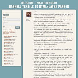 Haskell Textile to HTML/Latex parser