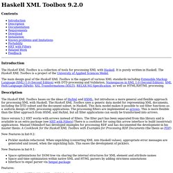 Haskell XML Toolbox 9.2.0