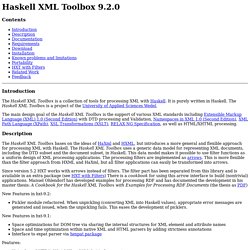 Haskell XML Toolbox 9.0.0