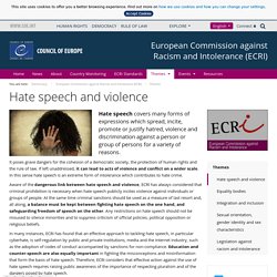 Hate speech and violence