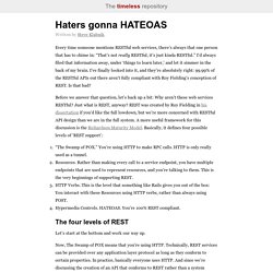 Haters gonna HATEOAS — Timeless
