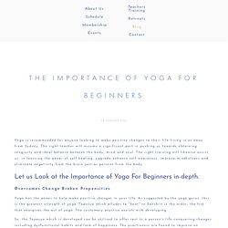 The Importance of Yoga for Beginners