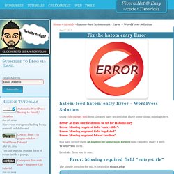 hatom-feed hatom-entry Error - WordPress Solution