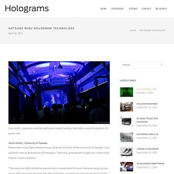 Hatsune Miku hologram technology- Hologram Technology