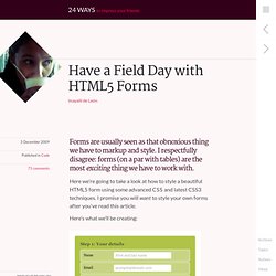 Have a Field Day with HTML5 Forms