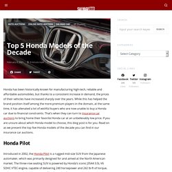 Have a Look at Top Honda Models of the Decade