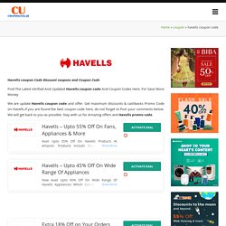 Havells Coupon Code - Discount Offer - 20% OFF Coupons 2020