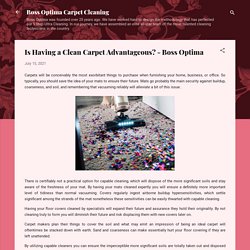 Is Having a Clean Carpet Advantageous? - Boss Optima